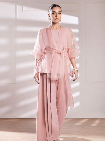 Blush Pink Organza Pants