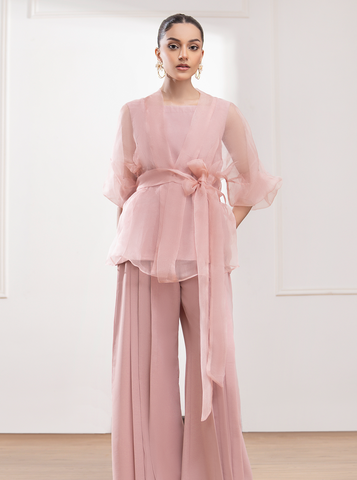 Blush Pink Organza Pants