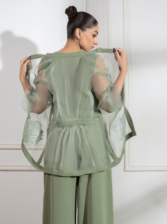 Sage Green Organza Jacket