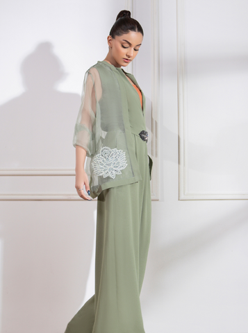 Sage Green Tassel Dupatta