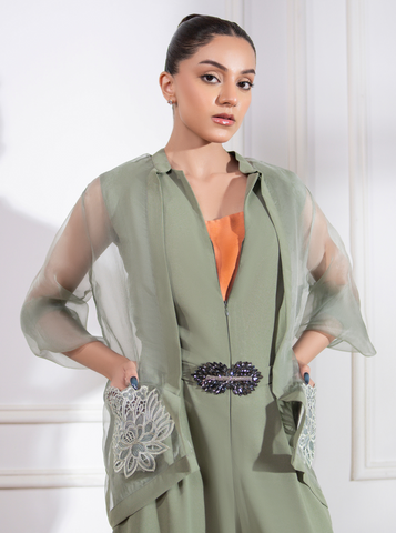 Sage Green Tassel Dupatta